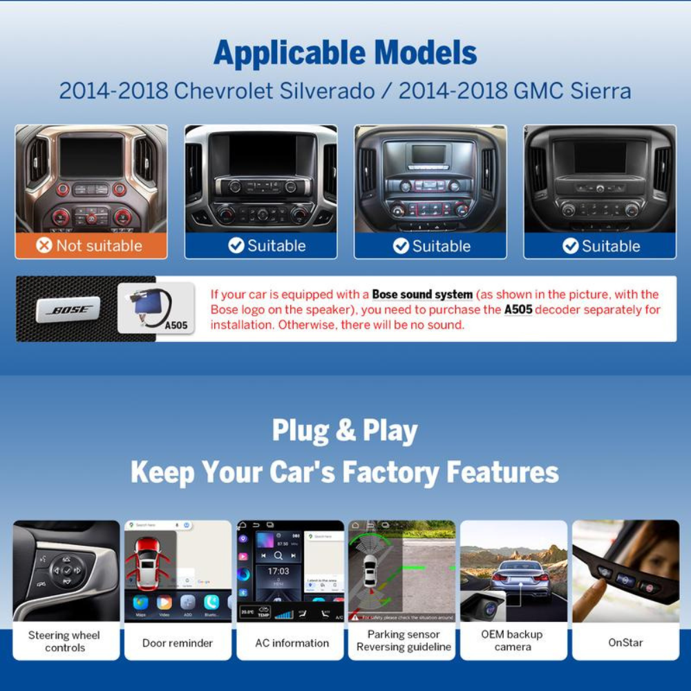 10.1" Car Stereo for Chevy Silverado
