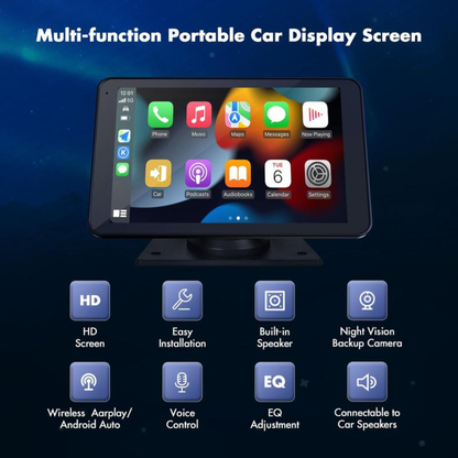 7" Portable Carplay Screen for Car