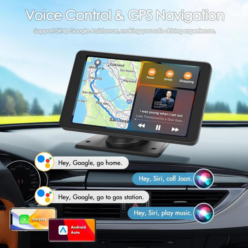 7" HD Portable Wireless Carplay Car Stereo