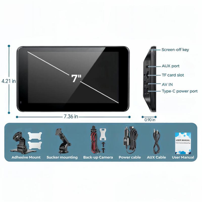 7" Wireless CarPlay Screen for Andriod & Iphone