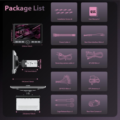 10.1" Car Stereo - 360° Rotatable Screen